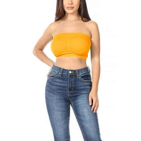 

Women s Basic Stretch Seamless Tube Bra Bandeau Top