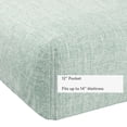 thumbnail image 4 of Mainstays Kids 100% Cotton Percale Bed Sheet Set, Queen, Light Green, 4 Pieces, 4 of 8