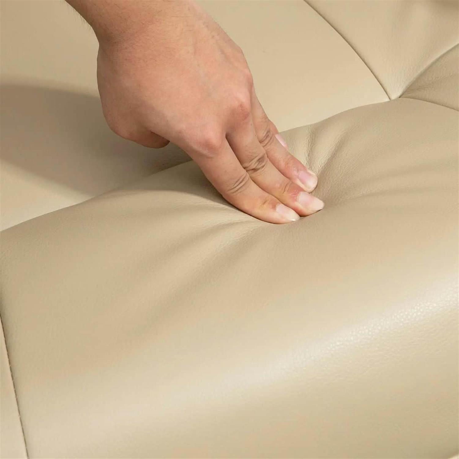 Demi Bonn 39" Faux Leather Swivel Recliner with Footrest, Armrest and Wooden Base for Living Room, Comfort High-Backed Sofa Chair, Beige