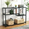 thumbnail image 3 of Tribesigns Console Table, Small Black Entryway Table with Storage Shelves, 43 Inch Vintage Entrance Table Behind Couch Table for Living Room, Entryway, Hallway, Foyer, TV Stand, 3 of 7