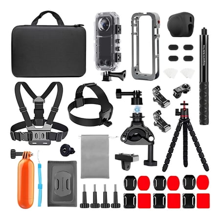 HONGDAK Set 51in1 Accessories for insta360X5 Black  Waterproof Protective Cover Housing Bike Mount Selfie Stick Accessory Set for insta360X5