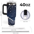 thumbnail image 2 of 40 oz Insulated Tumbler with Handle, Leak-Proof Straw Lid, Stainless Steel Travel Mug for Car & Road Trips - Night Sky Mountains, 2 of 6
