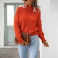 thumbnail image 2 of Gibobby Suéteres mujer, Suéter de cuello alto para mujeres y mujeres, disfraz de manga larga para adultos(Naranja,Talla única), 2 of 5