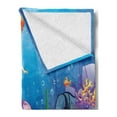 thumbnail image 2 of Mermaid Soft Flannel Fleece Throw Blanket, Underwater World Little Girl and Different Type of Fish Artwork, Cozy Plush for Indoor and Outdoor Use, 50" x 70", Multicolor, by Ambesonne, 2 of 5