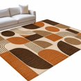 thumbnail image 2 of Orange Grid Blocks Washable Living Room Rugs 5'x7', Boho Modern Abstract Art Geometric Arch Lines Washable Throw Large Area Rugs Non-Slip Sturdy Edge Binding Carpet for Dining Room Bedside Kitchen, 2 of 9