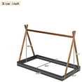 thumbnail image 3 of Twin Bed Frames with Triangle Structure, Montessori Floor Bed, Bed Frame, Tent Floor Bed with X-shaped Safety Railings for Adults Boys and Girls, Black and Brown, 3 of 9