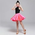 thumbnail image 4 of GYRATEDREAM Kids Girls Latin Dance Skirts Swing Ballroom Dance Skirt Party Costume Ruffle Pleated Practice Dress for 9-10Y Pink, 4 of 6