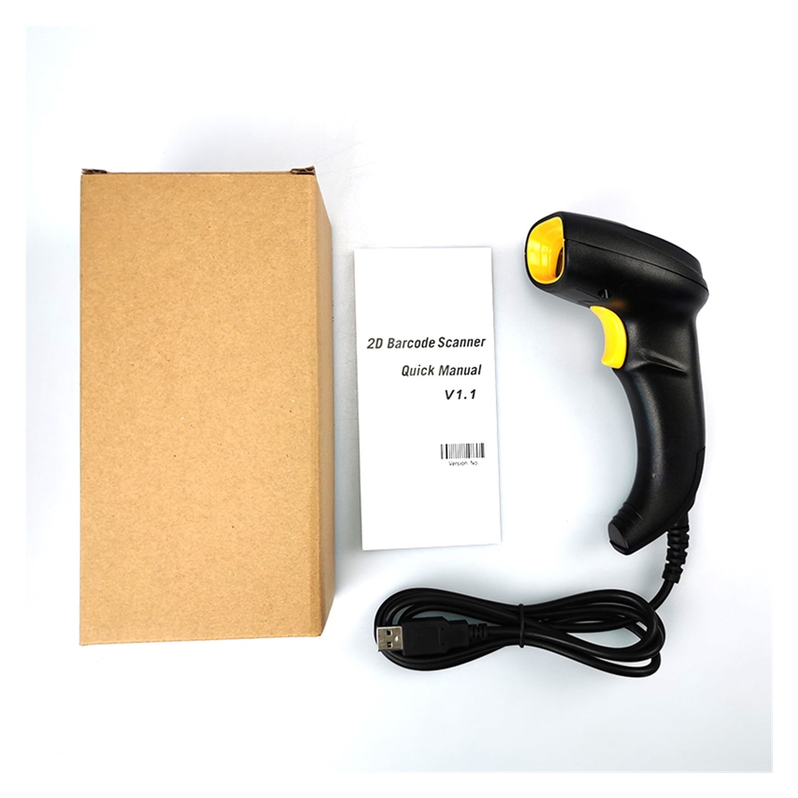 Wired USB Barcode Scanner USB Image Portable Barcode Scanner 1D/2D QR Data Matrix Code Bar Gun For POS System And Inventory ,Easy to Operate