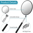 thumbnail image 4 of Telescoping Inspection Mirror, Circular Inspection Mirror, Flexible Inspection Mirror 360 Rotation with Extended Handle Round Inspection Mirrors for Checking Vehicle Condition(Dia-4 Inch), 4 of 7
