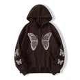 thumbnail image 5 of WTOBBY Women's Casual Loose Winter Butterfly Zipper Hooded Long Sleeve Pocket Jacket, Comfortable and Fashionable Outerwear with Unique Zipper Design,Coffee M, 5 of 5