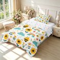 thumbnail image 2 of Erosebridal Cartoon Bee Twin Comforter Sets,Elegant Flower Bedding Set,White Blue,Colorful Stars Reversible,2pcs,1 Comforter and 1 Pillowcase, 2 of 7