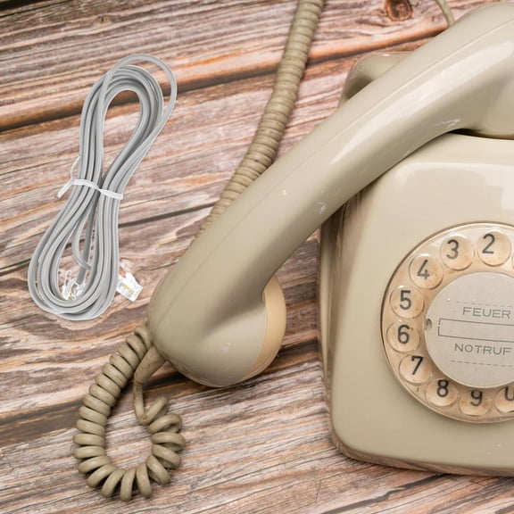 GOOHOCHY  10 Pcs Phone Line Connector Retractable Cord for Landline Grey