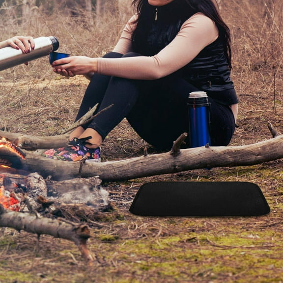 SWETRACE outdoor fireplace rug BBQ Grill Mat Black Fireproof Patio 1Pack