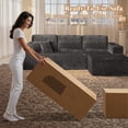 thumbnail image 5 of Ovios 106" Cloud Sofa Couch No Assembly Boneless Deep Seat Sofa for Living Room, Gray(Plush Corduroy), 5 of 11