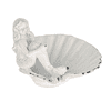 Pretty Mermaid Sitting on Seashell Trinket Dish White Distressed Finish