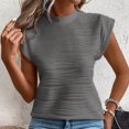 thumbnail image 5 of Njoeus Women's Tops Dressy Casual Cap Sleeve T-Shirt Summer Mock Neck Business Basic Tunic Top Blouse S-XXL, 5 of 7