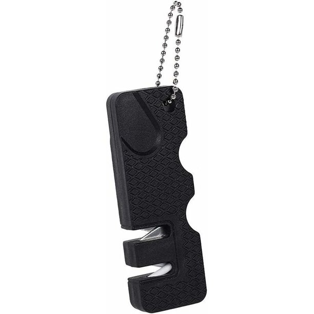 Afilador de cuchillos profesional, afilador de cuchillos manual 2 en 1 portátil y afilador de tijeras con base antideslizante para grueso, fino, afilado, desbarbado, moldeado, molienda