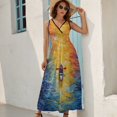 thumbnail image 2 of Colorful Kayaks Glide Across The Lake Sleeveless Dress Woman Fashion Long Dresses Women's Summer Suit Dress 2025, 2 of 7