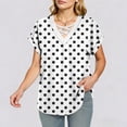 thumbnail image 6 of Aimik Women's Casual Random Polka-Dot Print T-Shirt with V-Neck and Short Sleeve Cross-Neckline Summer Summer Top, 6 of 6