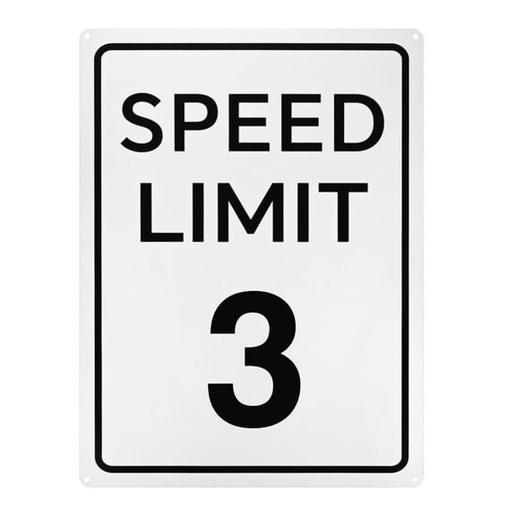 Uxcell Speed Limit 3 MPH Sign 16" x 12" Aluminum Weather Resistant Traffic Sign
