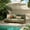 Teak + Green, variant on Christopher Knight Home Outdoor 3-Seat Sofa with Reclined Wood Frame & Water-Resistant Cushions, Teak+Beige