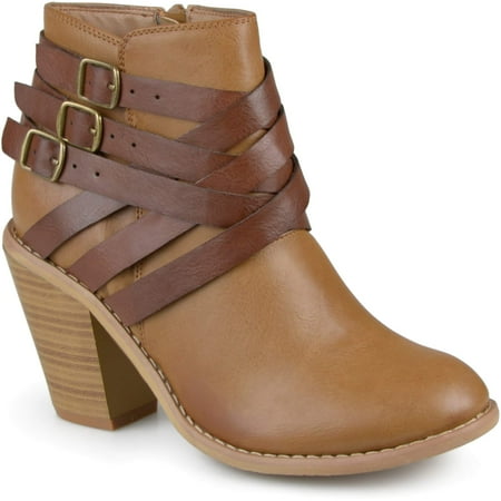 Womens Ankle Wide Width Multi Strap Boots
