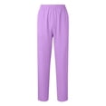 thumbnail image 4 of Women Stretch Straight Leg Pants Elastic Waist Lightweight Work Pants Casual Lounge Athletic Trousers With Pockets, 4 of 8