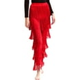 thumbnail image 4 of Doomiva Women Latin Dance Pants Fringe Ballroom Pants Tassel Tango Salsa Dancing Practice Pants Red M, 4 of 6
