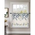 thumbnail image 2 of Sheer Curtains 45 Inch Length, Navy Blue Eucalyptus Semi Sheer Curtains Light Filtering Window Treatment, Farmhouse Weeping Leaves Linen Privacy Voile Drapes for Living Room Bedroom 52x45 Inch, 2 of 7
