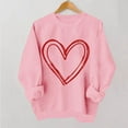 thumbnail image 2 of Zorckvet Women Valentine's Day Pullover Sweatshirts Heart Print Sweater Tops Long Sleeve Crewneck Shirts Fashion Loose Blouse Teen Girls Sweatshirt, 2 of 6