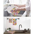 thumbnail image 5 of Easter Colorful Eggs Kitchen Dish Towels for Drying Dishes Set of 2, Farmhouse Floral Polka Dot Waffle Weave Microfiber Hand Tea Bathroom Towels Quick Dry & Absorbent Towel 15.7x23.6, 5 of 7
