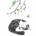 thumbnail image 1 of Inteprter Adhesivo de pared dibujos animados rama fresca Animal calcomanías telón de fondo Mural arte póster extraíble decoración flor Decoración del hogar, 1 of 6
