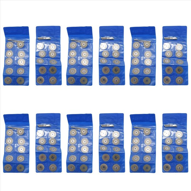 120 Piezas 22 mm Disco de Corte Diamantado Herramientas Rotativas Recubiertas de Discos Cortados con Paquete de 24 Herramienta Rotativa Mandril para Taladro