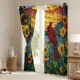 thumbnail image 3 of Feelyou Kawaii Boho Bird Black Out Curtains, Jungle Sunflower Plant Curtains Pack of 2 (42x63 Each), Teens Boys Girls Kids Bedroom Curtains, Black Out Curtains Decor, 3 of 6