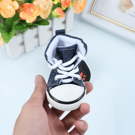 COMPUKAS Pet Dog Puppy Casual Shoes Sneakers Boots in Blue for Keep Warm and Clean 4Pcs