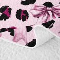 thumbnail image 5 of Manfei Pink Dreamy Bow Twin Quilt Set,Vintage Cheetah Print Twin Coverlet Set,3pcs,1 Bedspread and 1 Pillowcase, 5 of 7