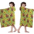 thumbnail image 4 of Highland Cow Sunflower Field Pattern Hooded Bath Towel，50"x30" for Ages 3 To 12 Kids, Quick Dry Lightweight Soft Microfiber Hood Beach Towel Cover Up for Kids, 4 of 7