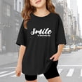 thumbnail image 2 of Big Kid Trendy Girls Tops And Tees For Outdoor And Indoor Activities For Ages 3 14 Comfortable T Shirt Style Spring Summer Girls Crop Top Skirt Set Shirt Top Games 11-12 Years Black, 2 of 8