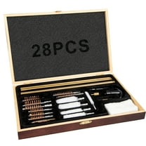 KLOLA Gun Cleaning Kit With Wooden Case Universal Gun Clean Kit For Pistol Handgun Shotgun Firearm Gun Accessories For Men Gun Cleaning Supplies