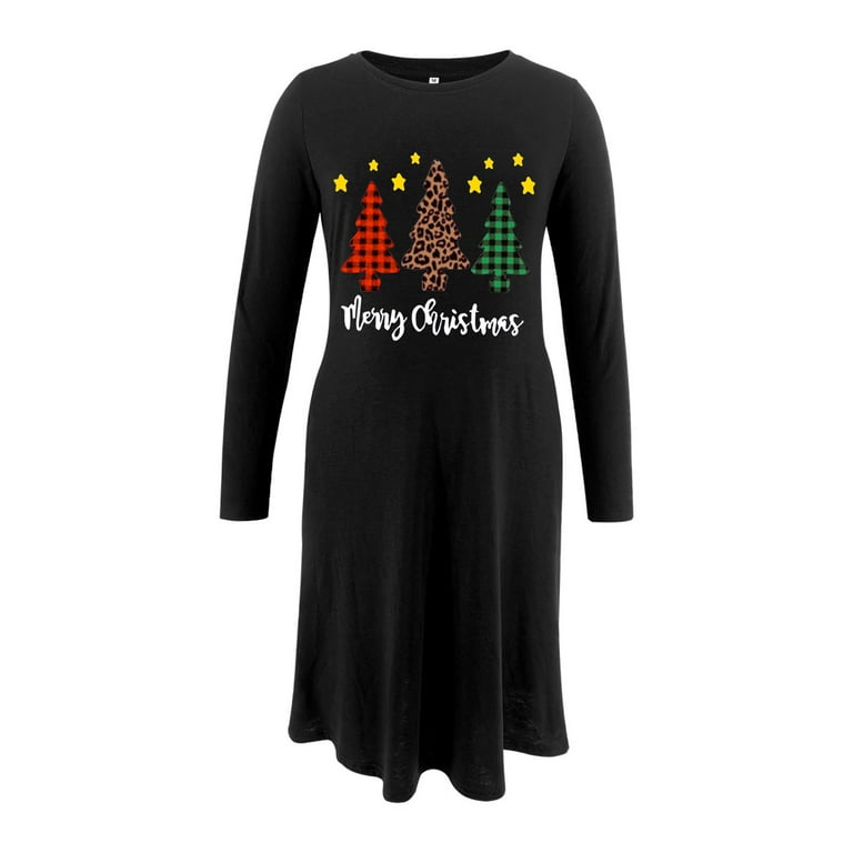 Christmas Maternity Dress Shirts for Women Long Sleeve Loose Swing