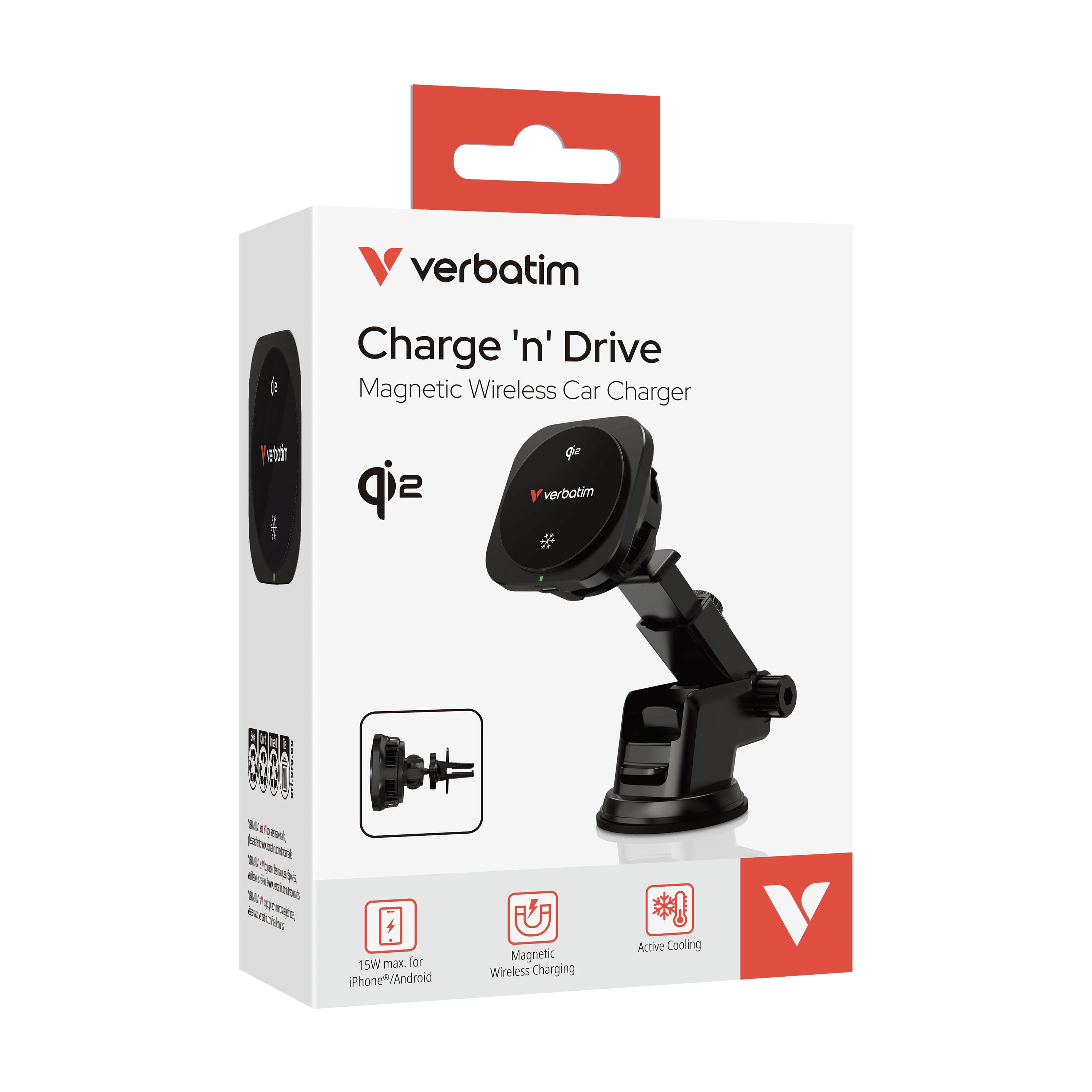 Verbatim Charge ‘n’ Drive Qi2 Magnetic Wireless Car Charger