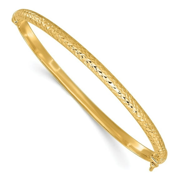 Auriga Fine Jewelry 14K Yellow Gold Diamond-cut 4mm Hinged Bangle for Women