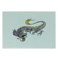 thumbnail image 3 of Japanese Dragon Cutting Board, Far Eastern Beast Fiery Monster with Scales Fangs and Tail, Decorative Tempered Glass Cutting and Serving Board, Small Size, Grey Violet Yellow, by Ambesonne, 3 of 5