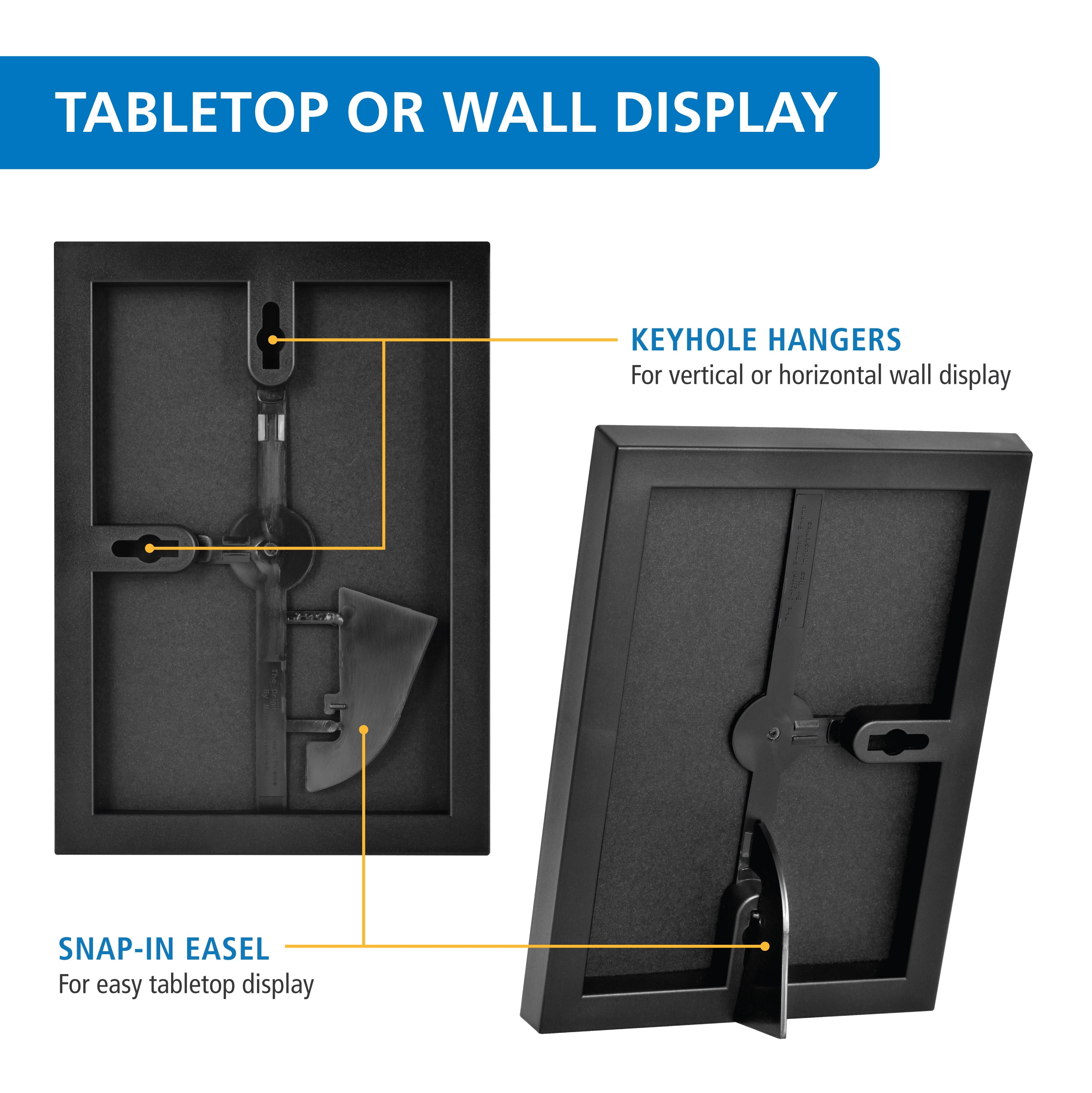 Mainstays 5 x 7 Black Front-Loading Picture Frame, Wall or Tabletop