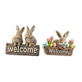 thumbnail image 2 of Juego de 2 decoraciones de puerta de primavera, letrero de bienvenida de Pascua, decoraciones colgantes de Pascua con conejo para uso en exteriores, 2 of 6