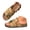 Khaki, variant on Women's Comfy Wide Width Slide Sandals Slip On Cork Foot Bed Boho Dressy Summer Casual for Ladies Beach Walking Daily Outdoor Wear(Brown,Size 5.5)
