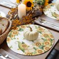 thumbnail image 6 of Yellow Sunflower Round Braided Placemats Set of 1, Gnome Leaf Butterfly Pastoral Plant Heat Insulation Place Mats Washable Non-Slip Table Mats for Kitchen Dining Party, 13 Inches, 6 of 9