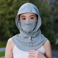 thumbnail image 5 of Lumtrix Summer Women's Hat with Neck Guard & Face Cover with Breathable Holes for Cycling Outdoor Fishing Unisex Light Gray one size, 5 of 5