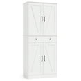 thumbnail image 1 of Costway 72" Tall Kitchen Pantry Modern Farmhouse Cupboard Cabinet with 4 Barn Doors White, 1 of 10