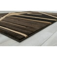 thumbnail image 2 of HR HANDCRAFT RUGS HR Monochromatic/Linear Design Contemporary Hand Carved Area Rug Chocolate - 5' x 7', 2 of 5